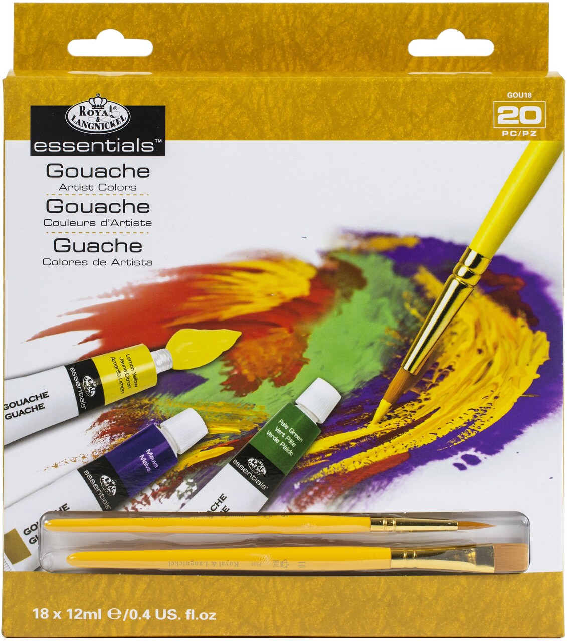 Royal & Langnickel(R) Essentials(Tm) Gouche Paint Set 21Ml-18/Pkg